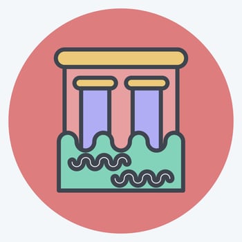 Icon Dam. related to Environment symbol. color mate style. simple illustration. conservation. earth. clean vector