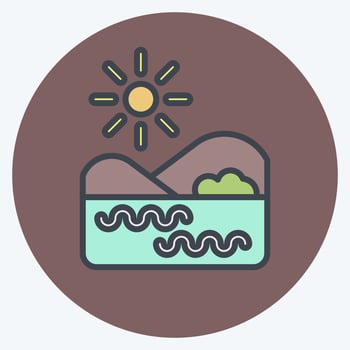 Icon Lake. related to Environment symbol. color mate style. simple illustration. conservation. earth. clean vector