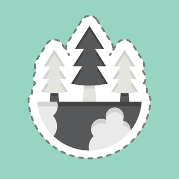Sticker line cut Earth Environment. related to Environment symbol. simple illustration. conservation. earth. clean vector