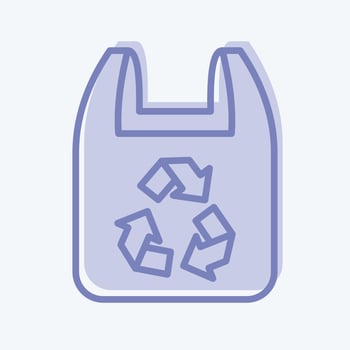 Icon Recycled Plastic Bag. related to Environment symbol. two tone style. simple illustration. conservation. earth. clean vector