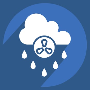 Icon Acid Rain. related to Environment symbol. long shadow style. simple illustration. conservation. earth. clean vector