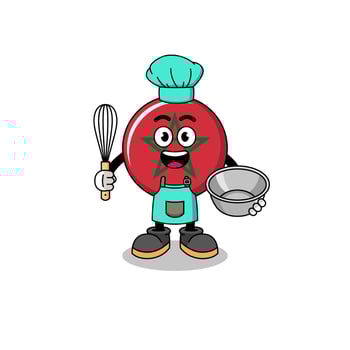 Illustration of morocco flag as a bakery chef vector