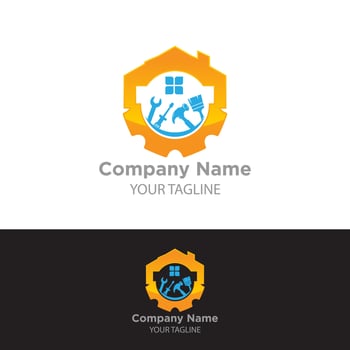 Logo design related to house repair, remodeling or painting. vector