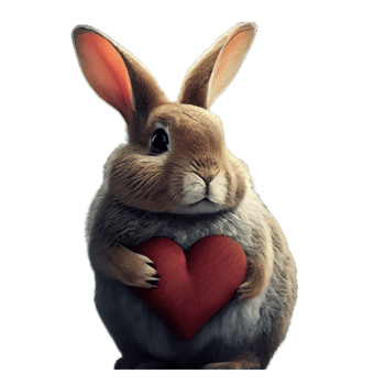 Cute Rabbit kawaii with a heart png