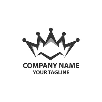 Crown Logo Royal King Queen abstract Luxury Logo design vector template. Geometric symbol Logotype concept icon.