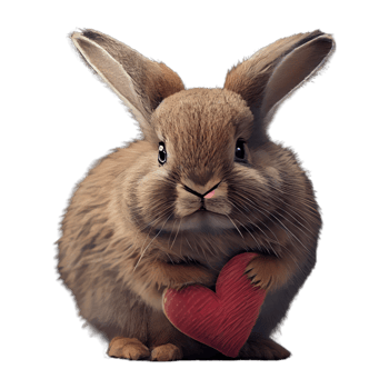 Cute Rabbit kawaii with a heart png