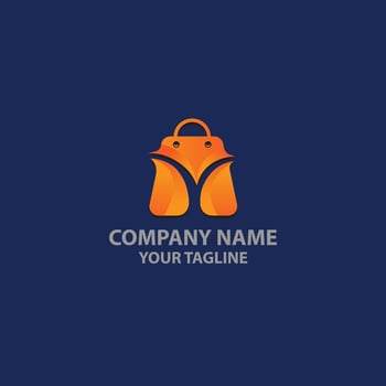 Y logo online shop for branding company. BAG template vector illustration for your brand.