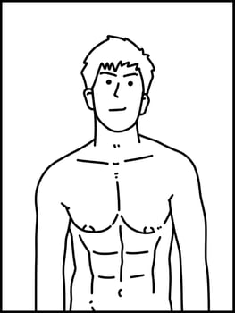 vector illustration of cute man cartoon for coloring