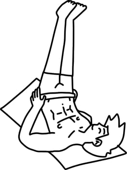 vector illustration of cute man cartoon for coloring