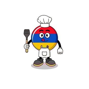 Mascot Illustration of armenia flag chef vector