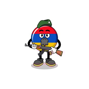 Character cartoon of armenia flag as a special force vector