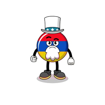 Illustration of armenia flag cartoon with i want you gesture vector