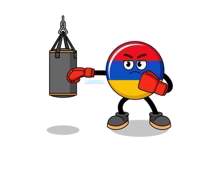 Illustration of armenia flag boxer vector