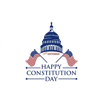 American constitution day badge vector logo icon isolated on white background