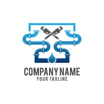 Plumbing Service Logo Template Design Vector, Emblem, Design Concept, Creative Symbol, Icon vector