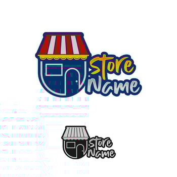 E-commerce logo template. Tablet store and shopping bag vector design. Digital market illustration