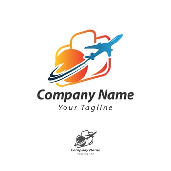 Simple Travel logo designs vector, Circle Travel Plane logo designs Template vector