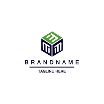m cube logo design template vector