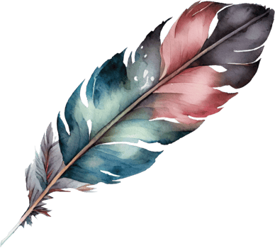 Colorful Feather Watercolor png