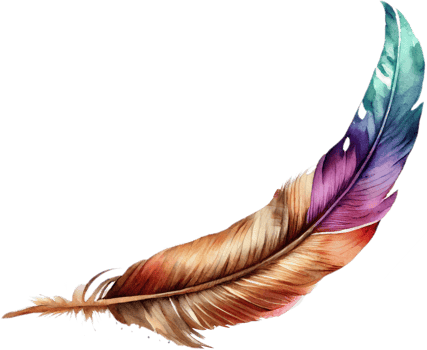 Colorful Feather Watercolor png