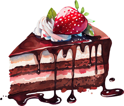 Chocolate Strawberry Cake Watercolor png