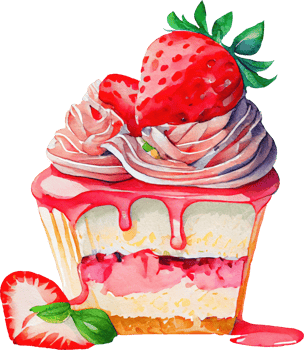 Strawberry Cake Watercolor png