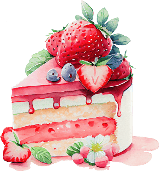 Strawberry Cake Watercolor png