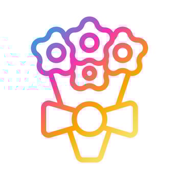 Bouquet icon gradient style valentine illustration vector element and symbol perfect.