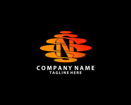Initial Letter N with Moon Logo Design. White Shape Circle. Usable for Business and Branding Logos vector