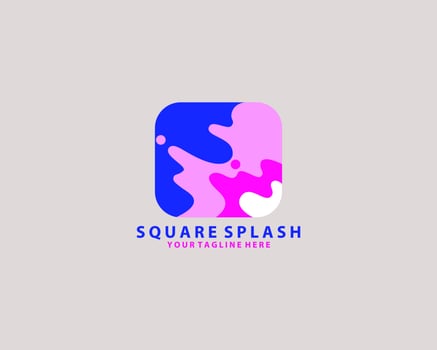 Vector illustration of abstract colored square. Abstract splash, liquid shape. Background for poster, cover, banner, placard. Logo design