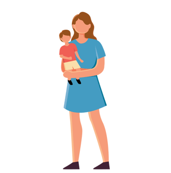 mom and child isolated png