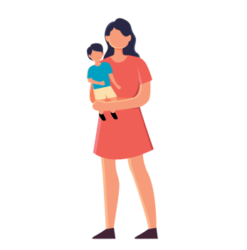 mom and child isolated png
