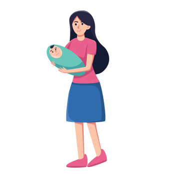 mom and child isolated png