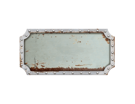 Old metal steel sign png