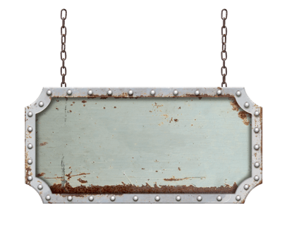 Old metal steel sign png