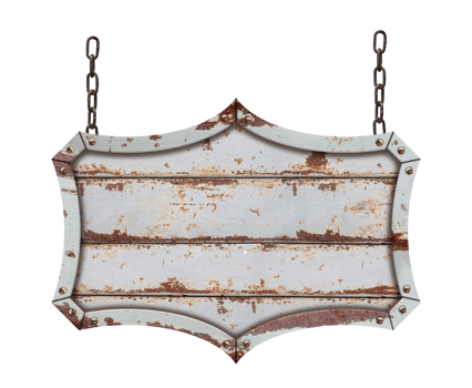 Old metal steel sign png