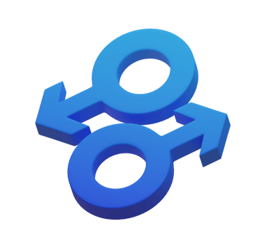 3D rendering. Gay symbol or homosexual symbol. png