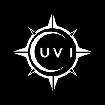 UVI abstract technology logo design on Black background. UVI creative initials letter logo concept. vector