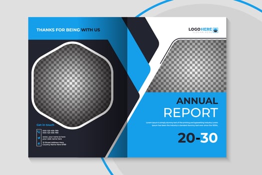 Company profile front and back pages annual report brochure cover template vector