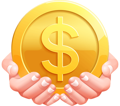 Hand Holding Gold Coins png