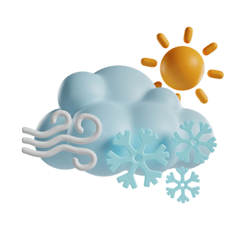 windy snow day 3d icon png