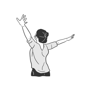 illustration of a woman enjoying freedom vector