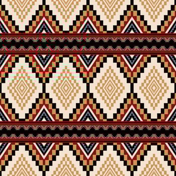 Ethnic tribal geometric pattern. Aztec Kilim geometric square diamond stripes seamless pattern background. Southwest pattern use for fabric, textile, home decoration elements, upholstery, wrap. vector