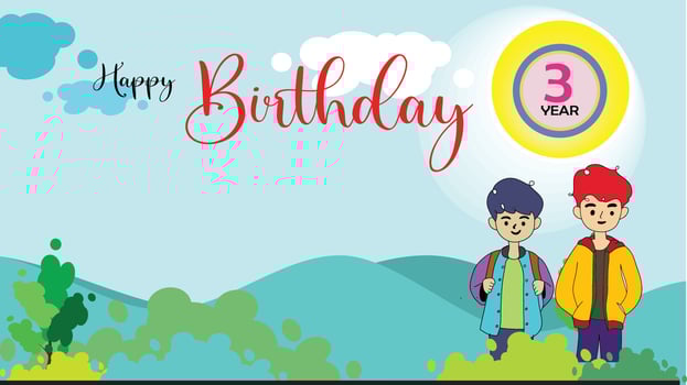 Happy birthday greeting cards with blank space areas and cartoon characters. Balloon icon. Glitter love. vector