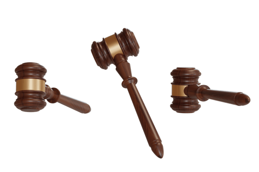 Set Judge gavel isolated 3D render png