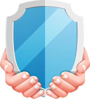 Insurance hands and shield png