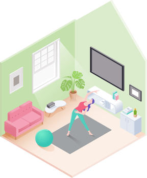 exercise isometric room png