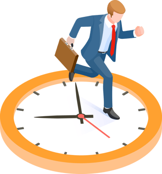 Businessman running clock png