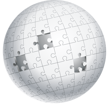Jigsaw puzzle globe sphere png