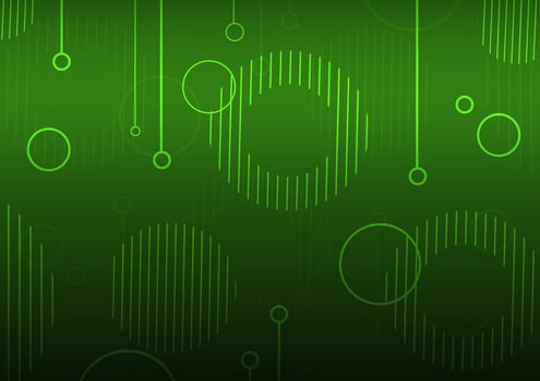 Green display digital technology board circle line background vector